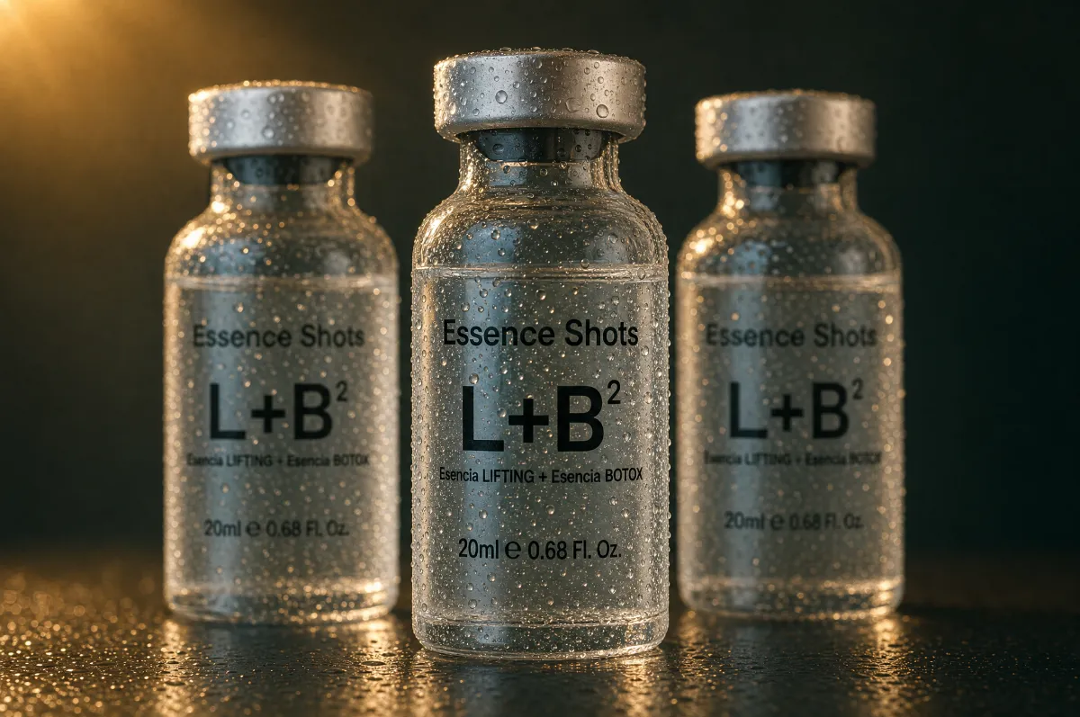 Ампулы KV-1 Essence Shots L+B² на тёмном фоне